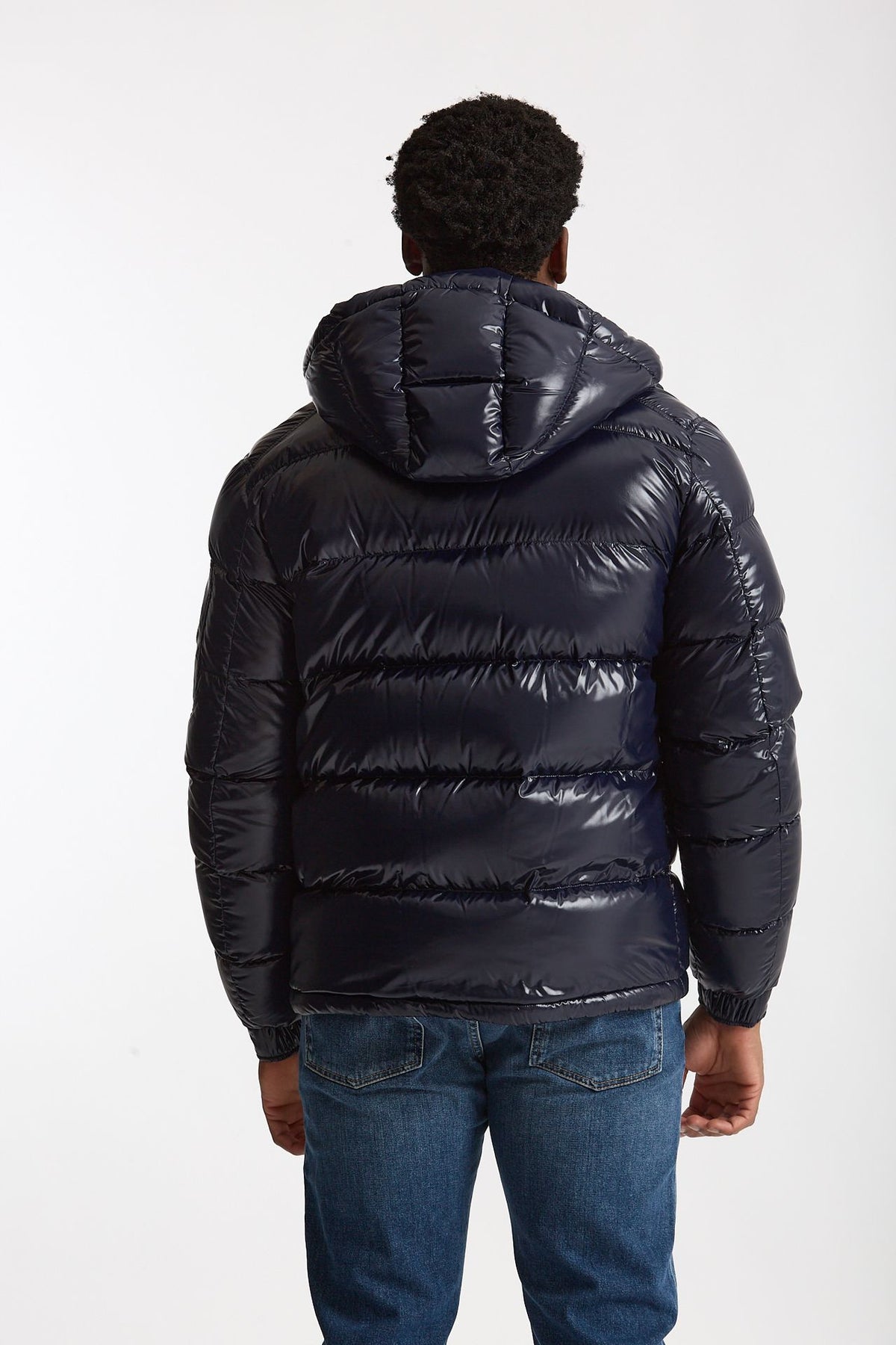 Piumino blu in nylon lucido uomo Herno - 4