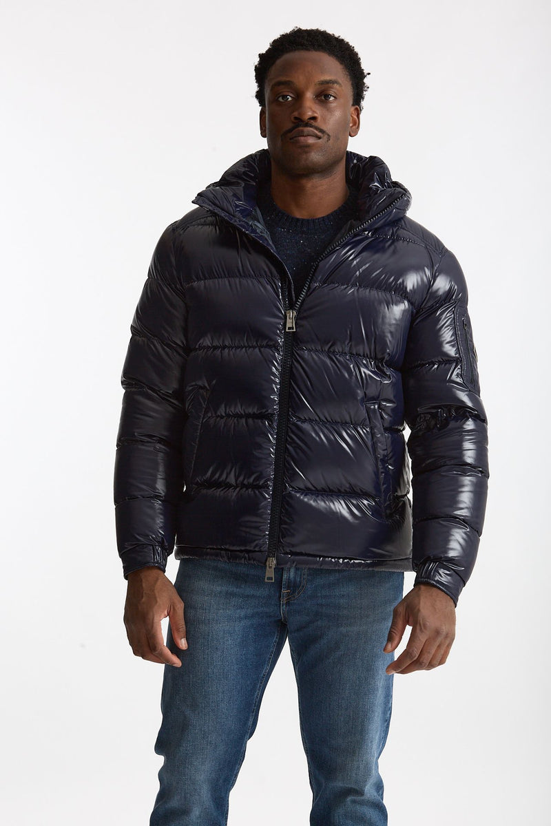 Piumino blu in nylon lucido uomo Herno - 6