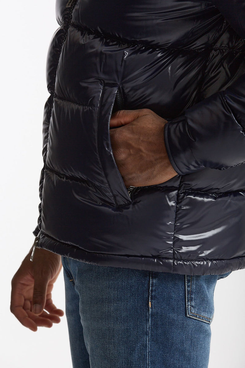 Piumino blu in nylon lucido uomo Herno - 7