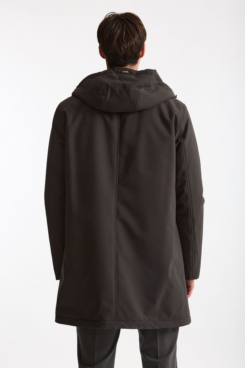 Parka esterno in nylon grigio antracite uomo Herno - 3