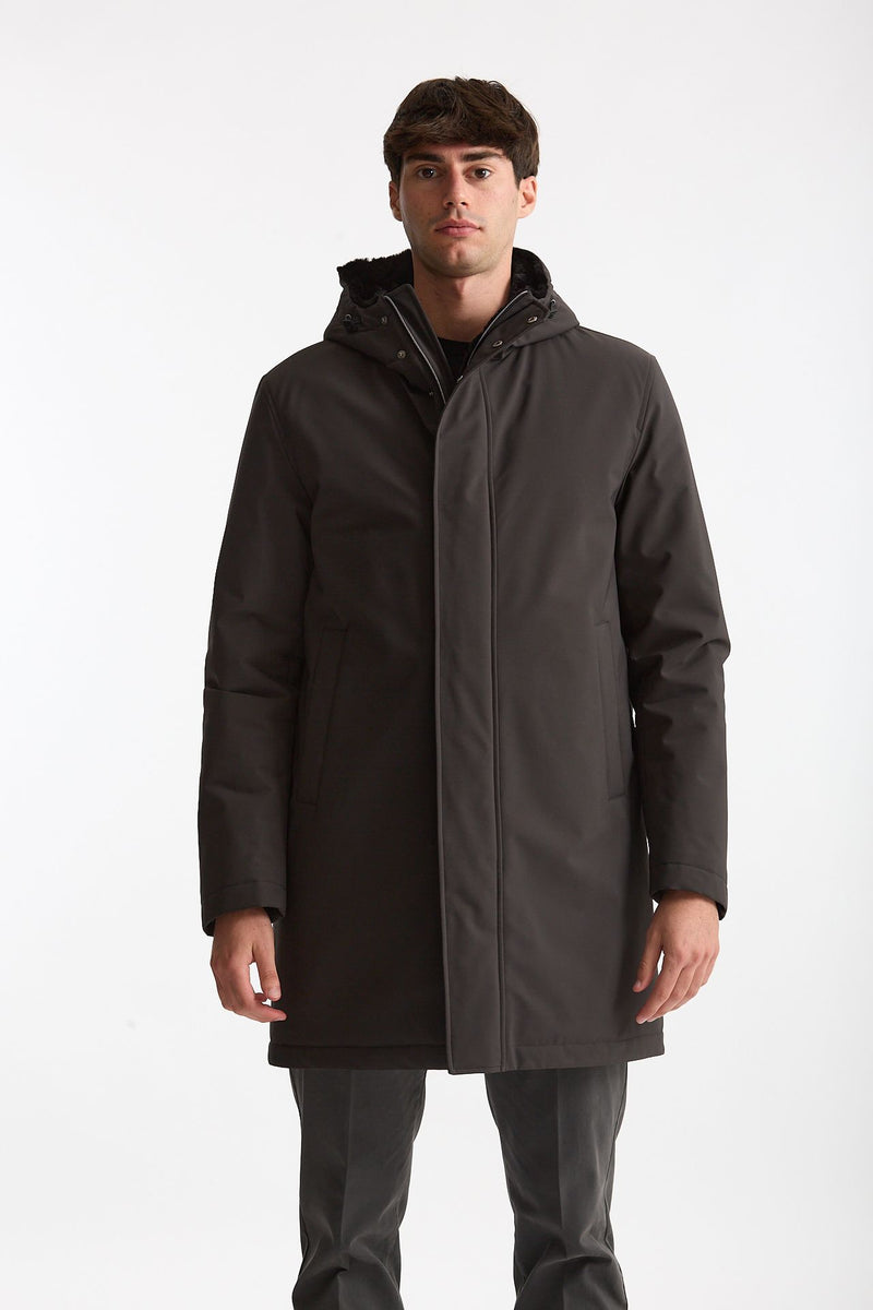 Parka esterno in nylon grigio antracite uomo Herno - 7
