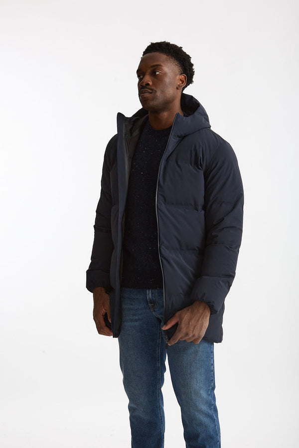 Piumino NEW IMPACT lungo blu uomo Herno