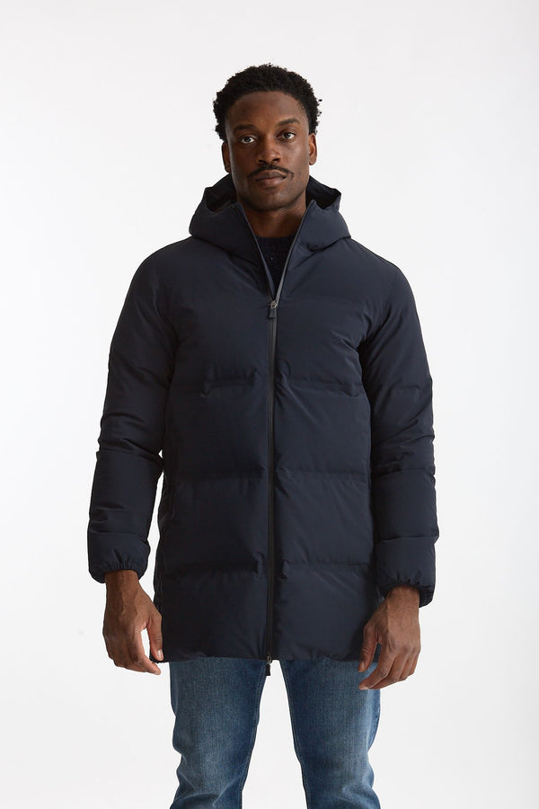 Piumino NEW IMPACT lungo blu uomo Herno