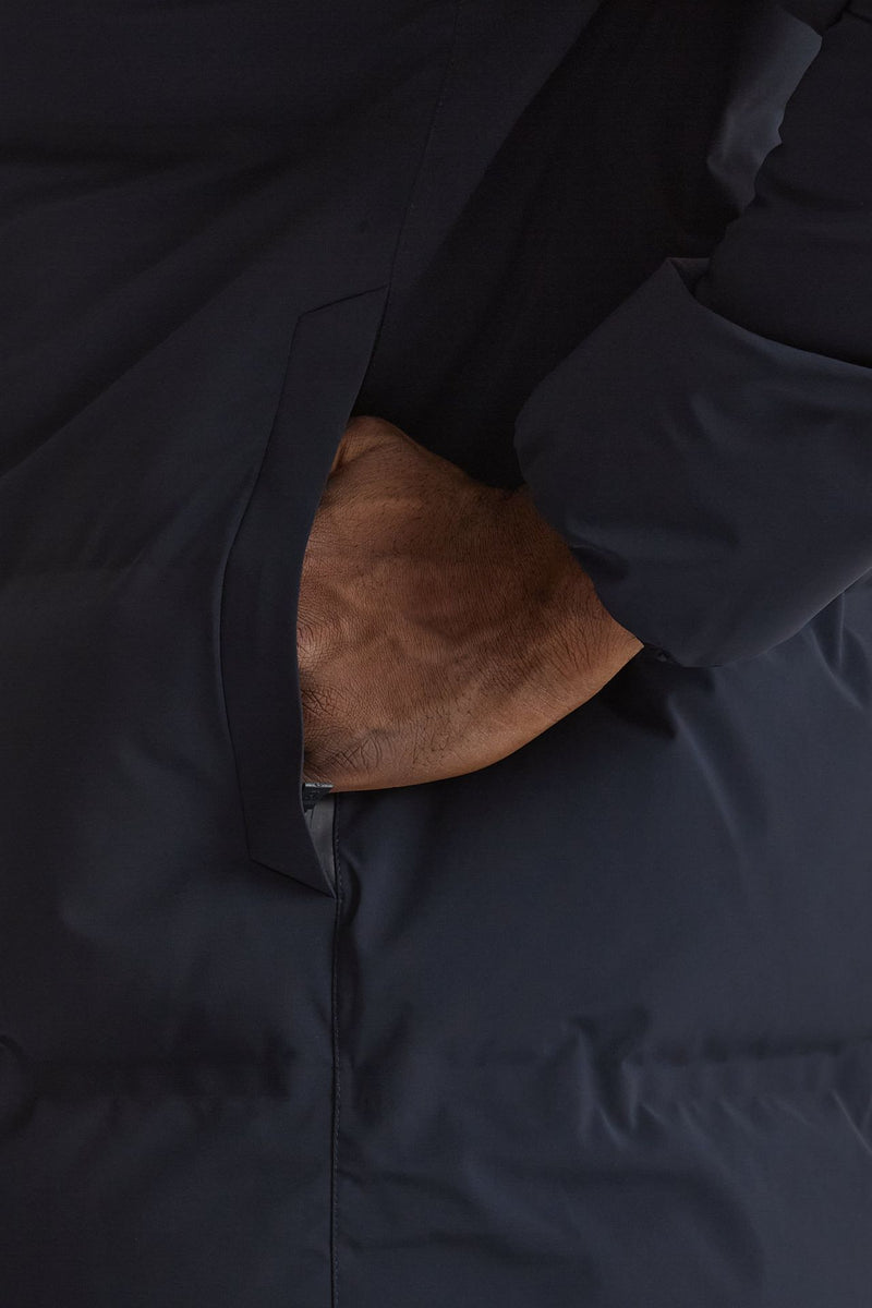 Piumino NEW IMPACT lungo blu uomo Herno - 6