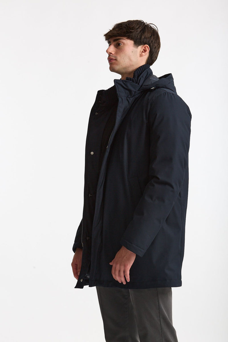 Parka in nylon e viscosa blu uomo Herno - 4