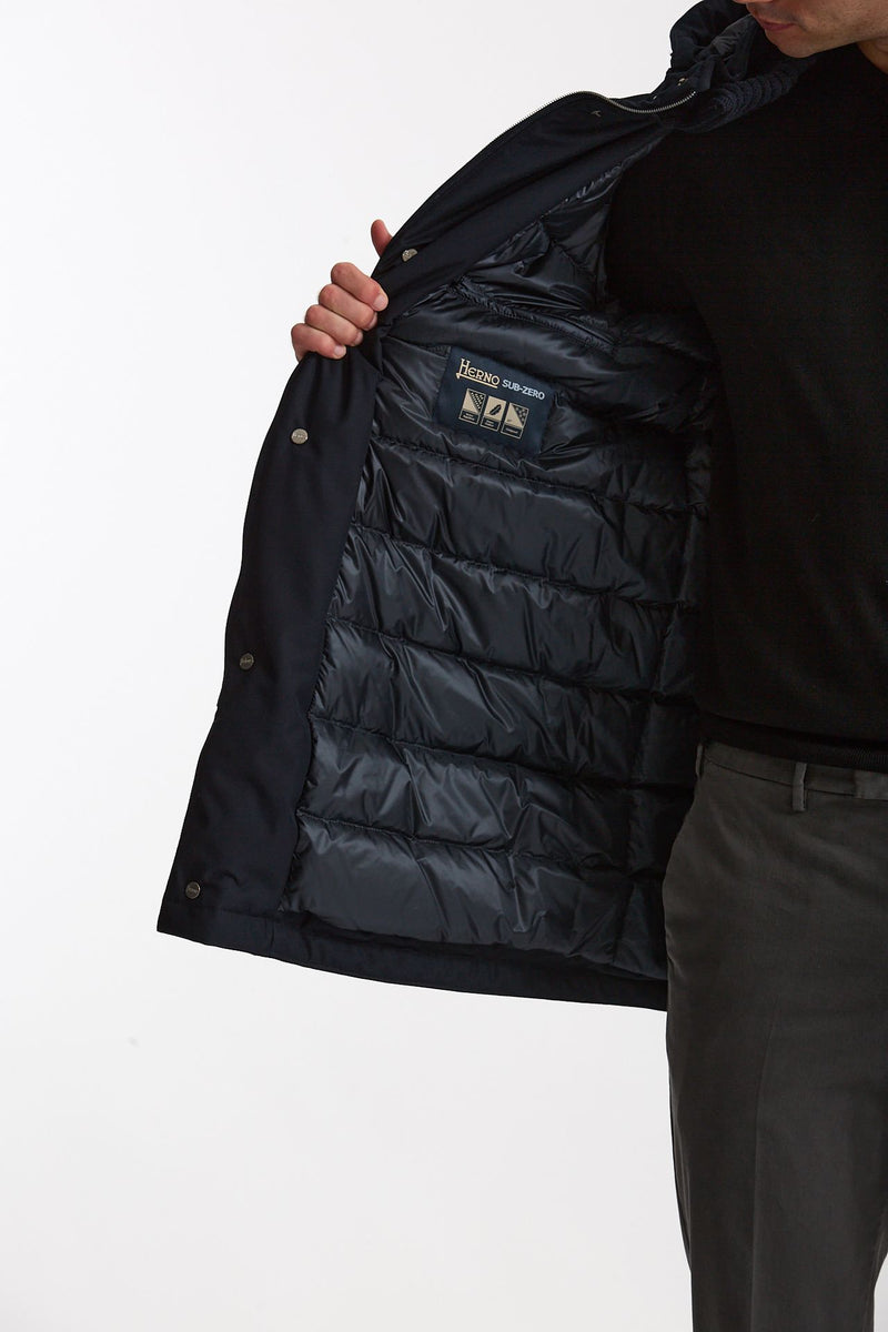 Parka in nylon e viscosa blu uomo Herno - 6