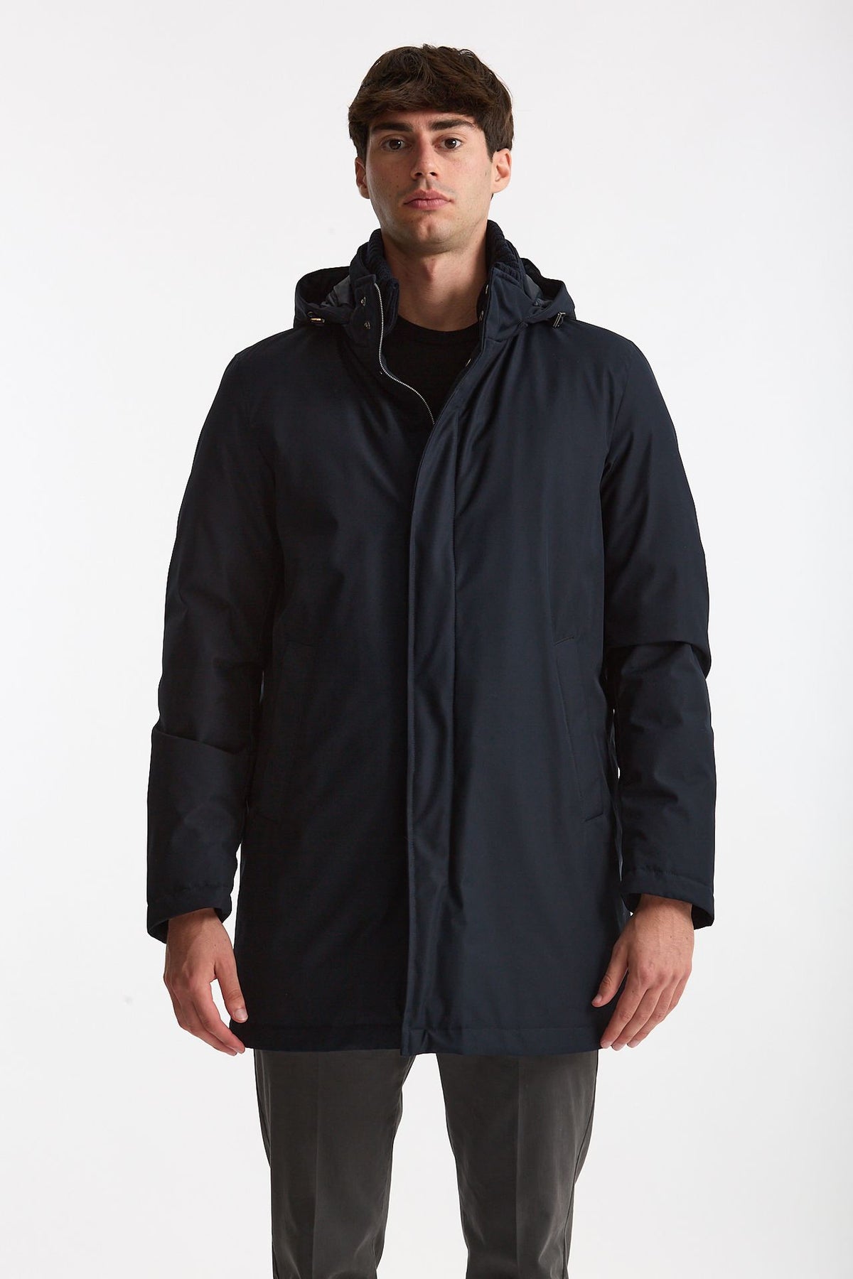 Parka in nylon e viscosa blu uomo Herno - 2