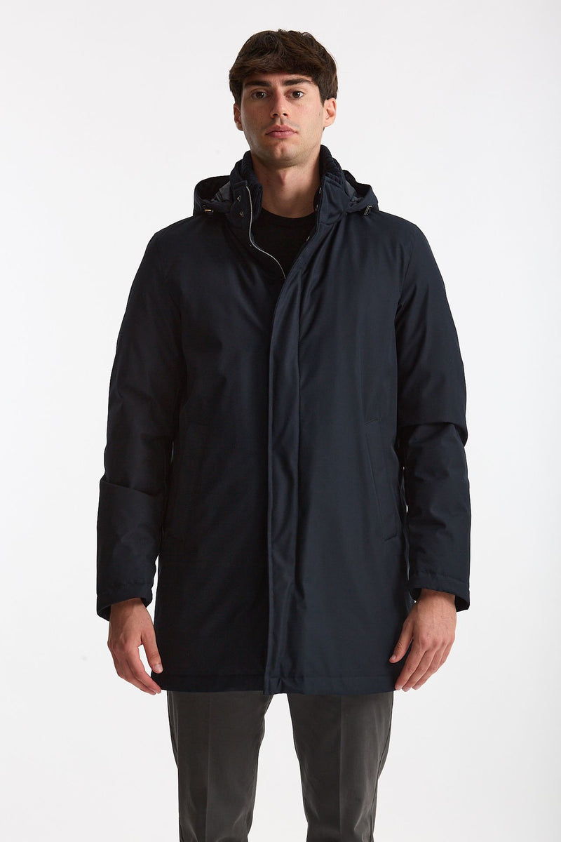 Parka in nylon e viscosa blu uomo Herno - 2