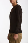 Maglia girocollo in lana rasata marrone uomo Hosio - 5