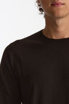Maglia girocollo in lana rasata marrone uomo Hosio - 6