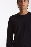 Maglia girocollo in lana rasata blu uomo Hosio - 5