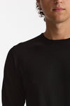 Maglia girocollo in lana rasata nero uomo Hosio - 5
