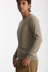 Maglia girocollo in lana rasata tortora uomo Hosio - 2
