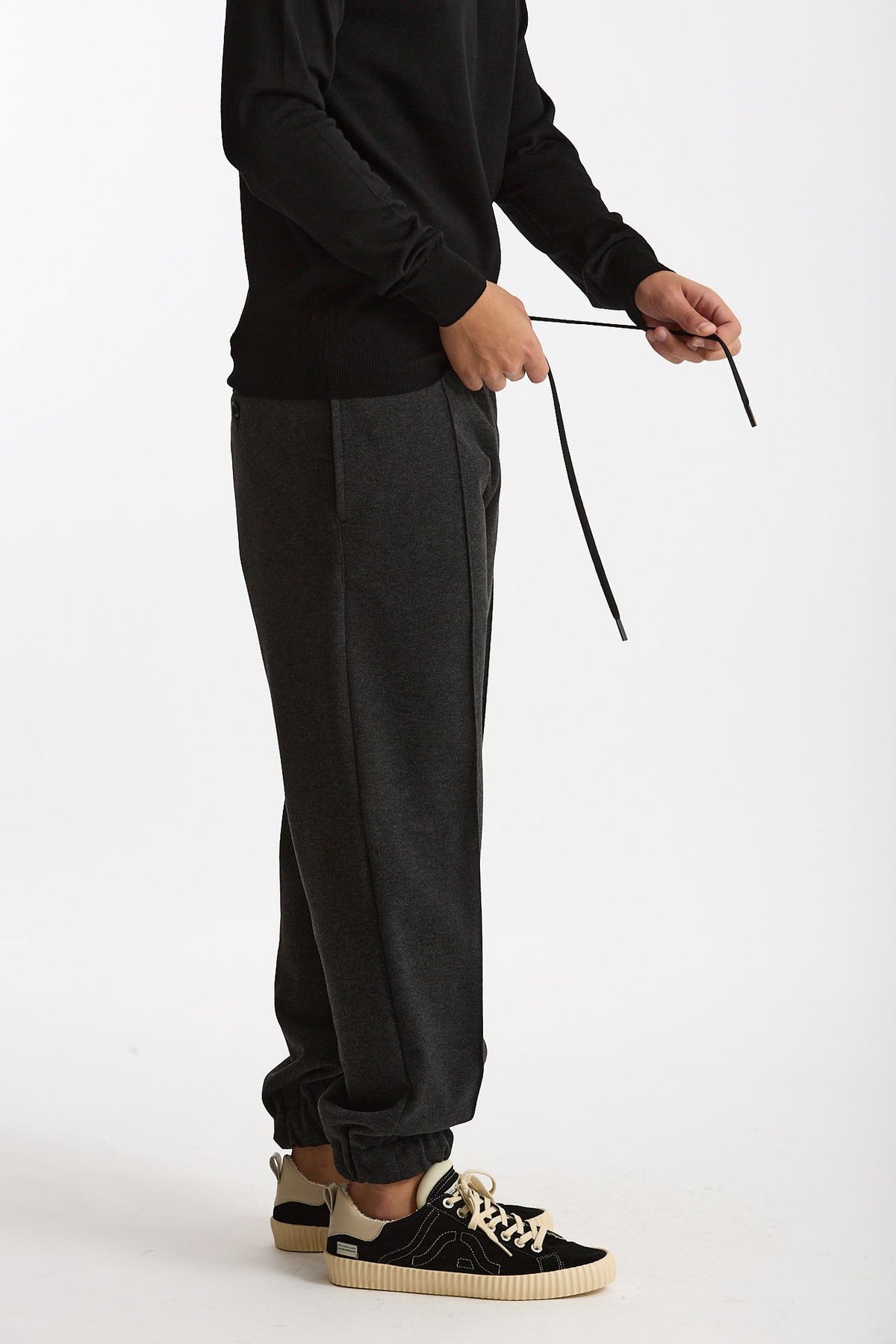 Pantalone in Jersey di viscosa grigio uomo Hosio - 2