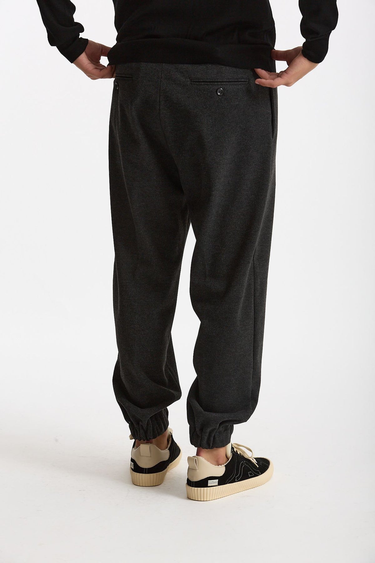 Pantalone in Jersey di viscosa grigio uomo Hosio - 3