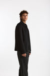 Overshirt Full zip in lana nero uomo Hosio - 3