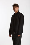 Overshirt Full zip in lana nero uomo Hosio - 1