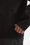 Overshirt Full zip in lana nero uomo Hosio - 6