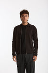 Maglia Full zip in lana merino marrone uomo Hosio - 1