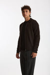 Maglia Full zip in lana merino marrone uomo Hosio - 4