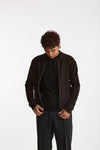 Maglia Full zip in lana merino marrone uomo Hosio - 7
