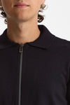 Maglia full zip in lana merino blu uomo Hosio - 8