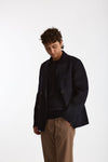 Giacca doppiopetto in lana blu uomo Hosio - 1