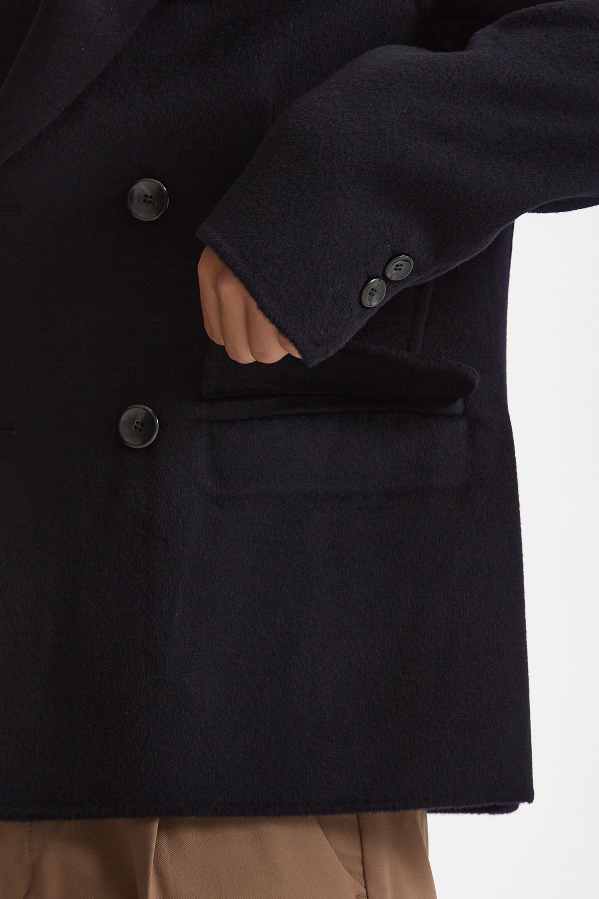 Giacca doppiopetto in lana blu uomo Hosio - 6