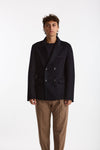 Giacca doppiopetto in lana blu uomo Hosio - 7