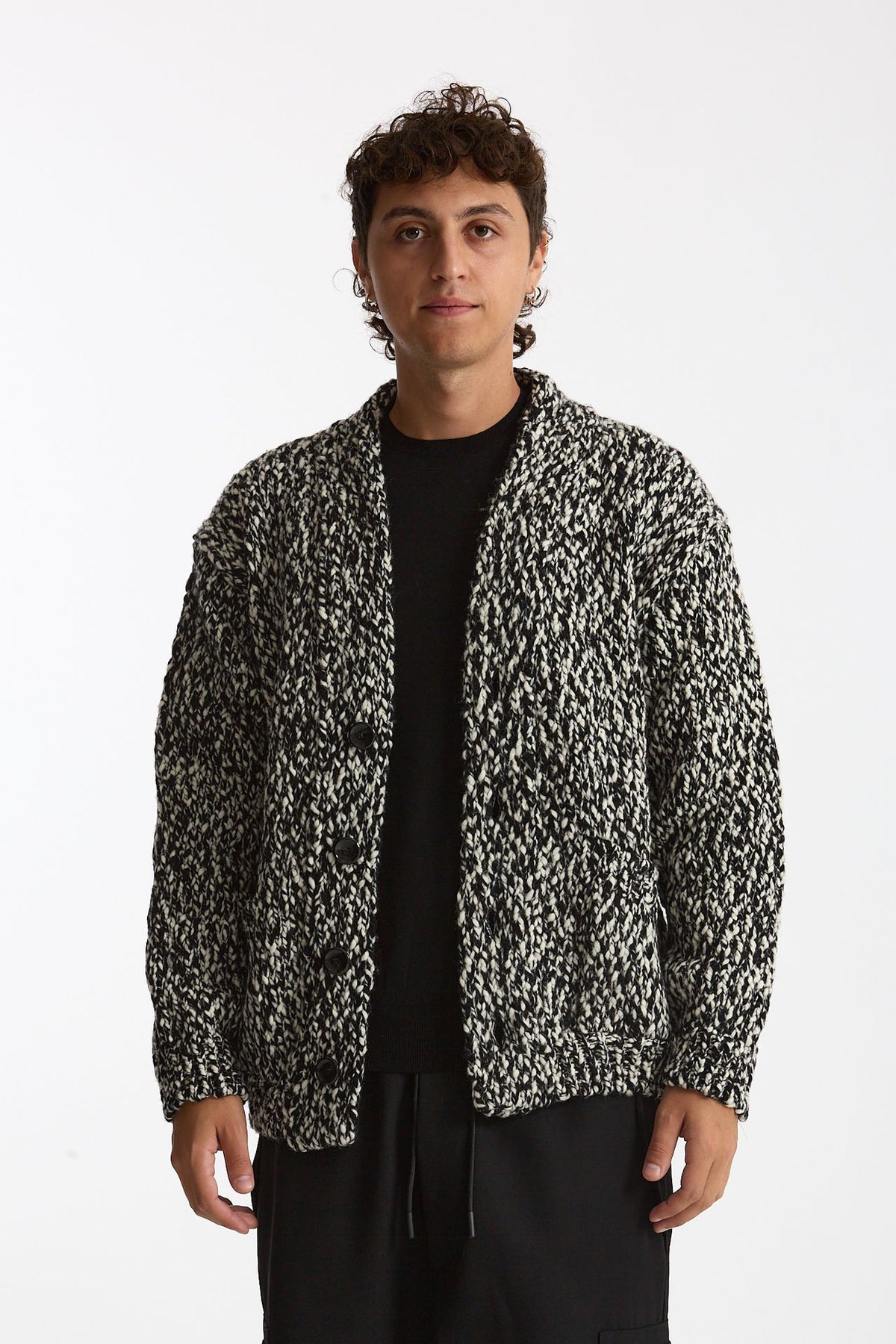 Cardigan in lana e nylon fantasia uomo Hosio - 2
