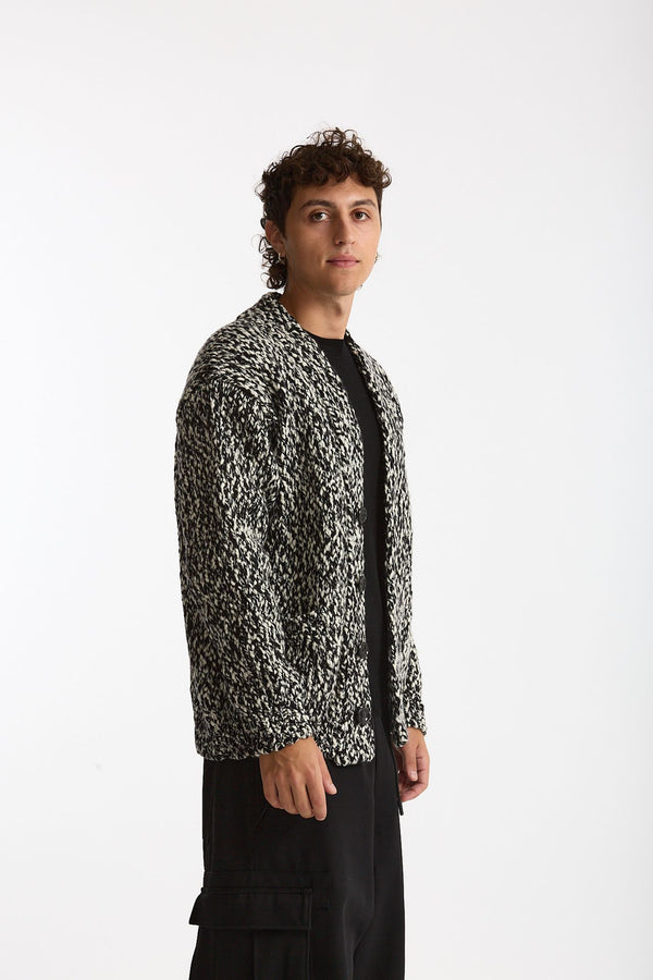 Cardigan in lana e nylon fantasia uomo Hosio