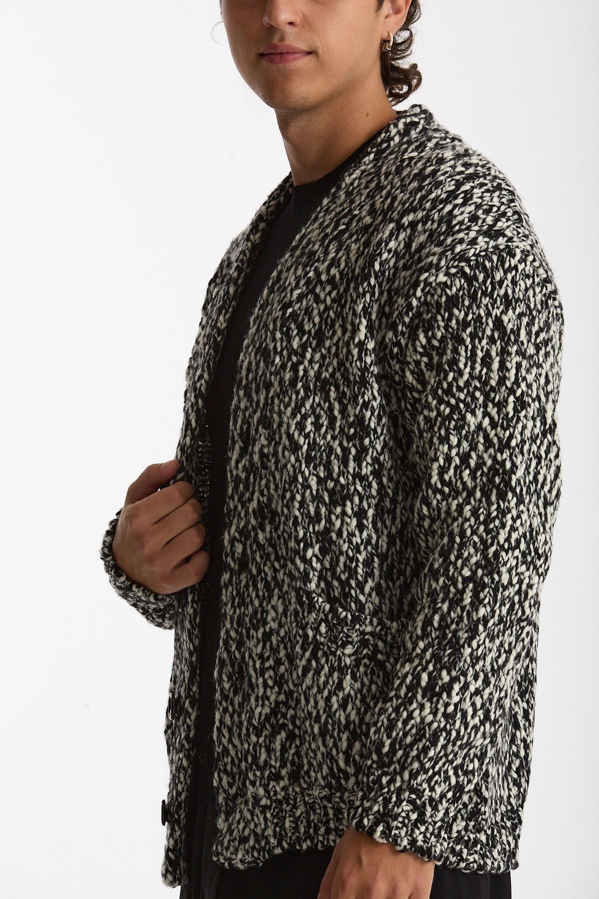 Cardigan in lana e nylon fantasia uomo Hosio - 4