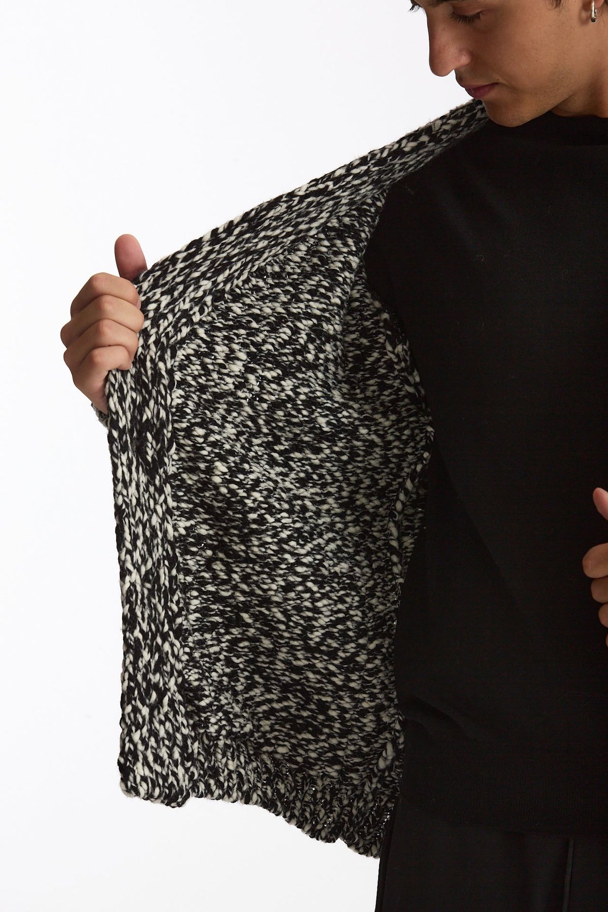 Cardigan in lana e nylon fantasia uomo Hosio - 6