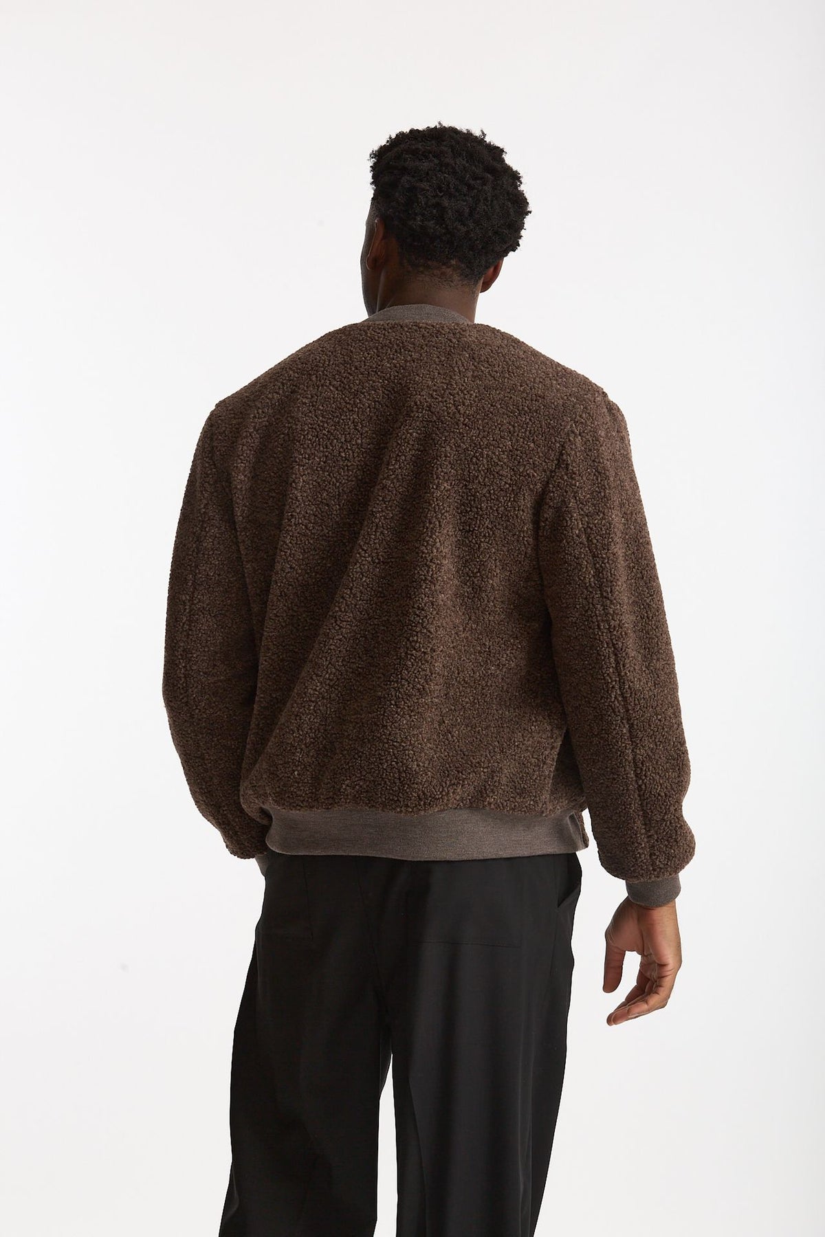 Bomber in lana marrone uomo Hosio - 3