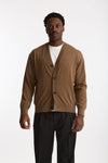 Cardigan in lana rasata cammello uomo Hosio - 5