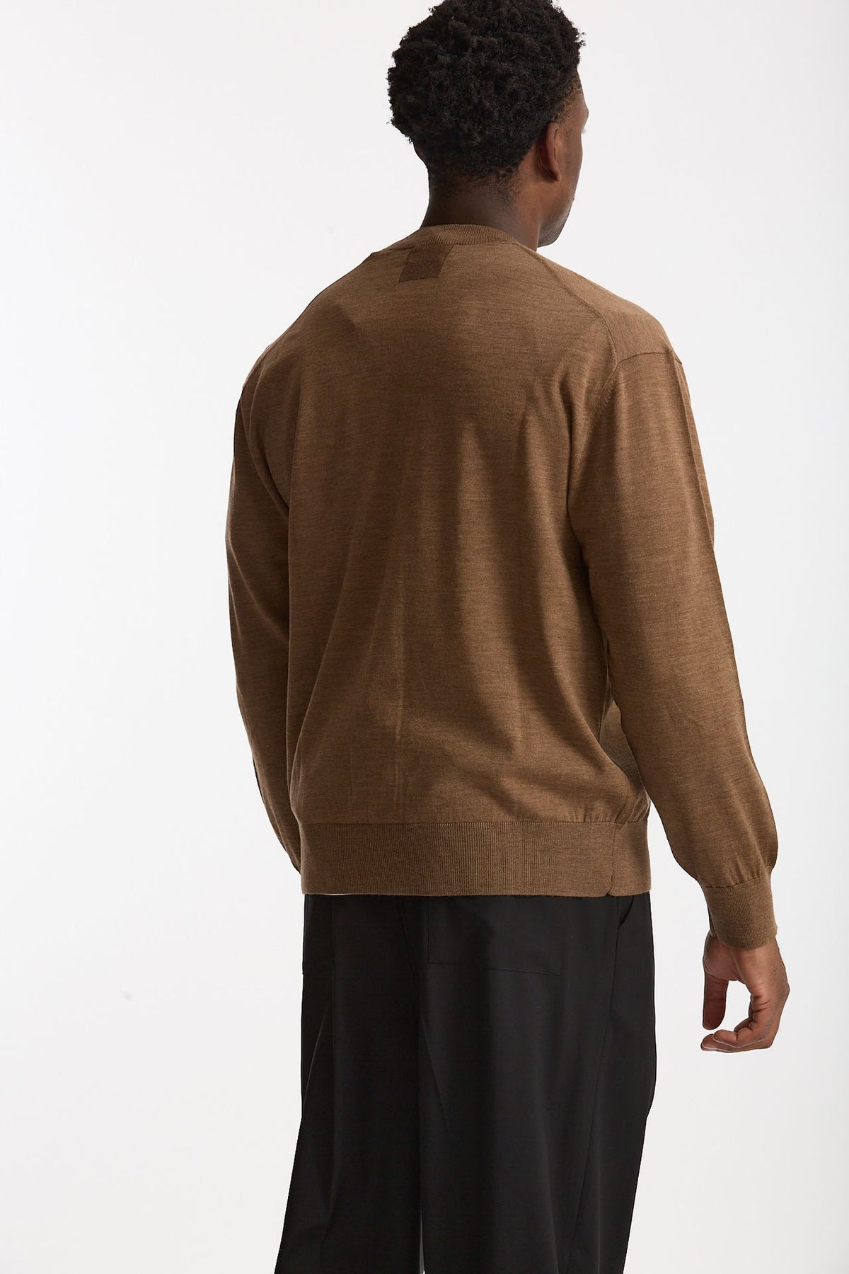 Cardigan in lana rasata cammello uomo Hosio - 3