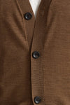 Cardigan in lana rasata cammello uomo Hosio - 4