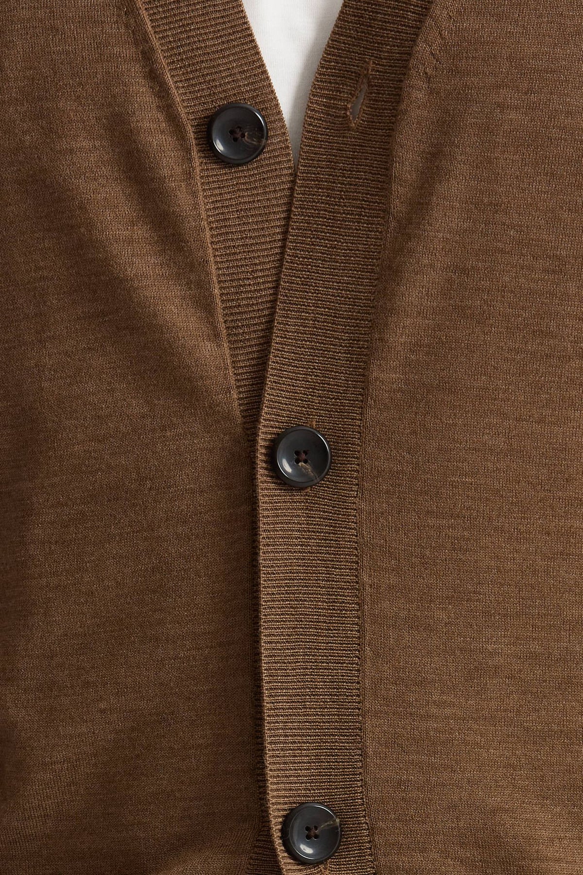 Cardigan in lana rasata cammello uomo Hosio - 4