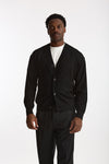 Cardigan in lana rasata nero uomo Hosio - 1