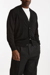 Cardigan in lana rasata nero uomo Hosio - 4