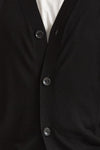 Cardigan in lana rasata nero uomo Hosio - 5