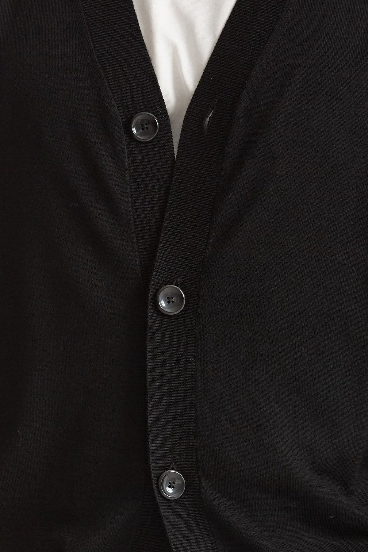 Cardigan in lana rasata nero uomo Hosio - 5