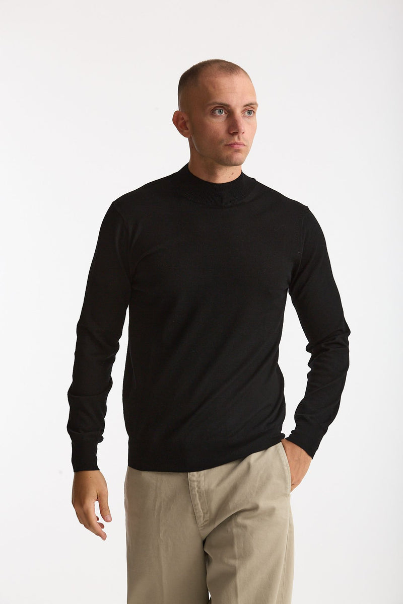 Lupetto in lana rasata nero uomo Hosio - 1