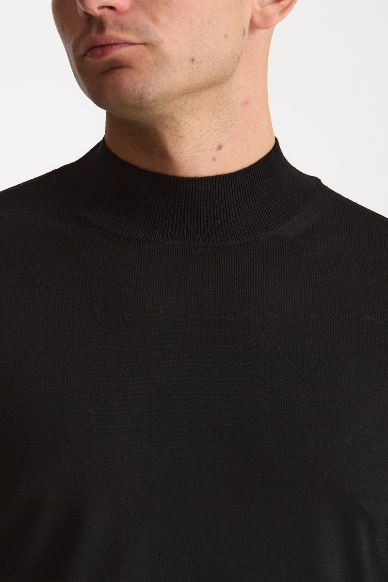 Lupetto in lana rasata nero uomo Hosio - 5