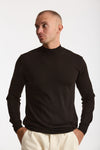 Lupetto in lana rasata marrone uomo Hosio - 1