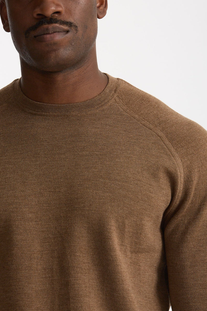 Maglia girocollo in lana cammello uomo Hosio - 5