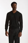 Maglia in lana rasata nero uomo Hosio - 2