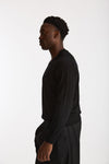 Maglia in lana rasata nero uomo Hosio - 3