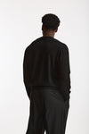 Maglia in lana rasata nero uomo Hosio - 4