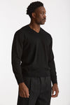 Maglia in lana rasata nero uomo Hosio - 1
